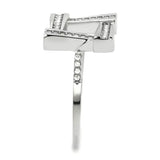 Alamode No Plating Stainless Steel Ring with AAA Grade CZ in Clear - Alamode - Flyclothing LLC