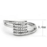 Alamode No Plating Stainless Steel Ring with AAA Grade CZ in Clear - Alamode - Flyclothing LLC