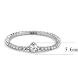 Alamode No Plating Stainless Steel Ring with AAA Grade CZ in Clear - Alamode - Flyclothing LLC
