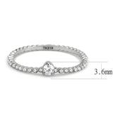 Alamode No Plating Stainless Steel Ring with AAA Grade CZ in Clear - Alamode