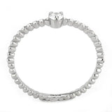 Alamode No Plating Stainless Steel Ring with AAA Grade CZ in Clear - Alamode - Flyclothing LLC