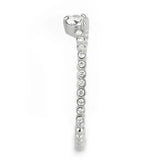 Alamode No Plating Stainless Steel Ring with AAA Grade CZ in Clear - Alamode - Flyclothing LLC