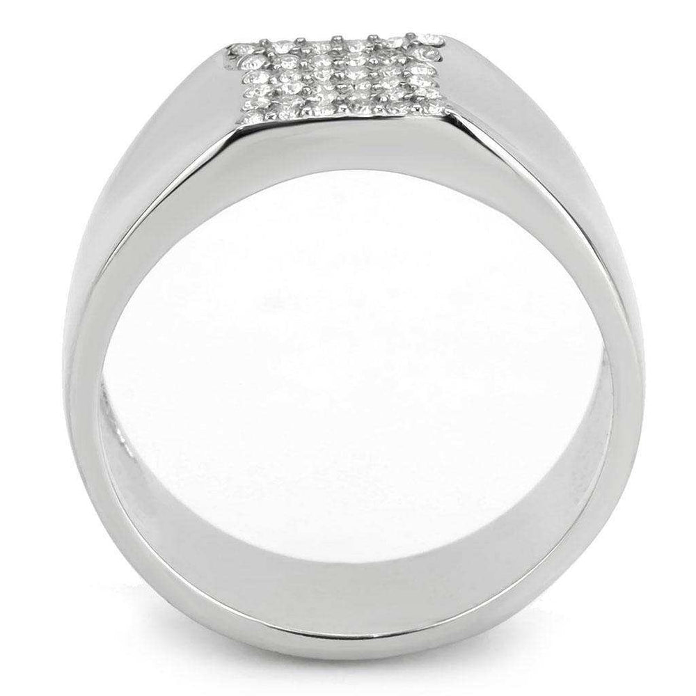Alamode No Plating Stainless Steel Ring with AAA Grade CZ in Clear - Alamode - Flyclothing LLC