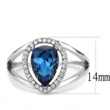 Alamode High polished (no plating) Stainless Steel Ring with Top Grade Crystal in Montana - Alamode - Flyclothing LLC
