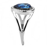Alamode High polished (no plating) Stainless Steel Ring with Top Grade Crystal in Montana - Alamode