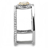 Alamode High polished (no plating) Stainless Steel Ring with AAA Grade CZ in Champagne - Alamode - Flyclothing LLC