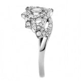 Alamode High polished (no plating) Stainless Steel Ring with AAA Grade CZ in Clear - Alamode - Flyclothing LLC