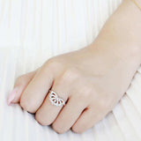 Alamode High polished (no plating) Stainless Steel Ring with AAA Grade CZ in Clear - Alamode - Flyclothing LLC