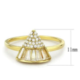 Alamode IP Gold(Ion Plating) Stainless Steel Ring with AAA Grade CZ in Clear - Alamode - Flyclothing LLC