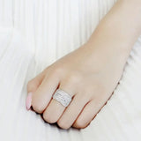 Alamode High polished (no plating) Stainless Steel Ring with AAA Grade CZ in Clear - Alamode - Flyclothing LLC