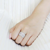 Alamode High polished (no plating) Stainless Steel Ring with AAA Grade CZ in Clear - Alamode - Flyclothing LLC