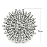 Alamode High polished (no plating) Stainless Steel Ring with AAA Grade CZ in Clear - Alamode - Flyclothing LLC
