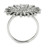 Alamode High polished (no plating) Stainless Steel Ring with AAA Grade CZ in Clear - Alamode - Flyclothing LLC