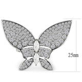 Alamode High polished (no plating) Stainless Steel Ring with AAA Grade CZ in Clear - Alamode - Flyclothing LLC
