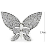 Alamode High polished (no plating) Stainless Steel Ring with AAA Grade CZ in Clear - Alamode - Flyclothing LLC