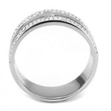 Alamode High polished (no plating) Stainless Steel Ring with AAA Grade CZ in Clear - Alamode - Flyclothing LLC