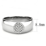 Alamode High polished (no plating) Stainless Steel Ring with AAA Grade CZ in Clear - Alamode - Flyclothing LLC