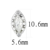 Alamode High polished (no plating) Stainless Steel Earrings with AAA Grade CZ in Clear - Alamode - Flyclothing LLC