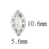 Alamode High polished (no plating) Stainless Steel Earrings with AAA Grade CZ in Clear - Alamode - Flyclothing LLC