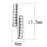 Alamode High polished (no plating) Stainless Steel Earrings with AAA Grade CZ in Clear - Alamode - Flyclothing LLC