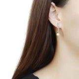 Alamode High polished (no plating) Stainless Steel Earrings with Synthetic Pearl in White - Alamode - Flyclothing LLC