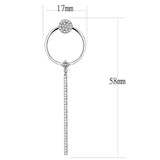 Alamode High polished (no plating) Stainless Steel Earrings with AAA Grade CZ in Clear - Alamode - Flyclothing LLC