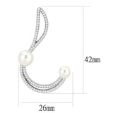 Alamode High polished (no plating) Stainless Steel Earrings with Synthetic Pearl in White - Alamode - Flyclothing LLC