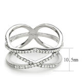 Alamode High polished (no plating) Stainless Steel Ring with AAA Grade CZ in Clear - Alamode - Flyclothing LLC