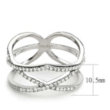 Alamode High polished (no plating) Stainless Steel Ring with AAA Grade CZ in Clear - Alamode - Flyclothing LLC