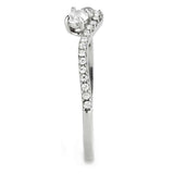 Alamode High polished (no plating) Stainless Steel Ring with AAA Grade CZ in Clear - Alamode - Flyclothing LLC