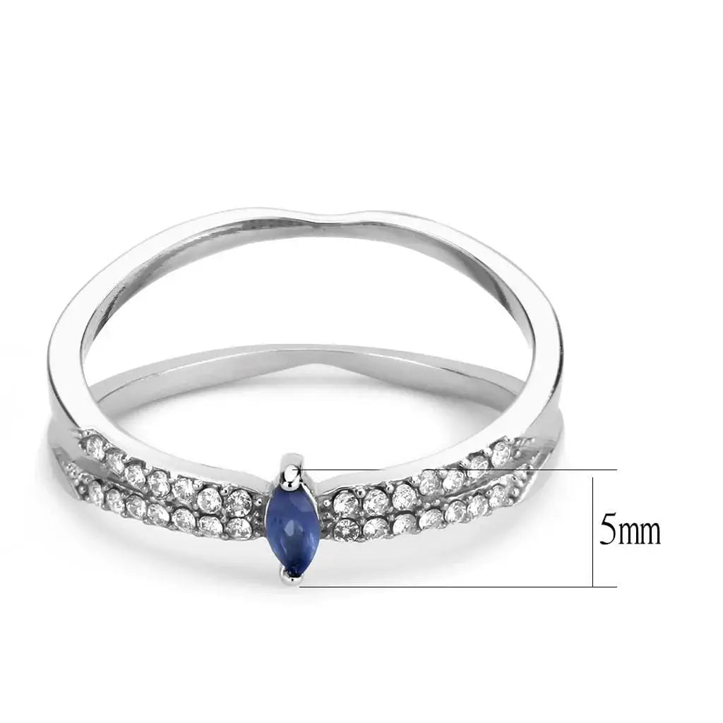 Alamode High polished (no plating) Stainless Steel Ring with Synthetic in Montana - Alamode - Flyclothing LLC