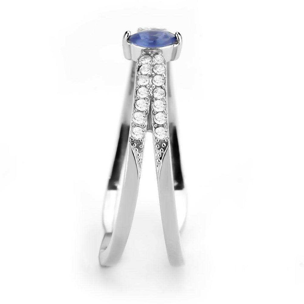Alamode High polished (no plating) Stainless Steel Ring with Synthetic in Montana - Alamode - Flyclothing LLC