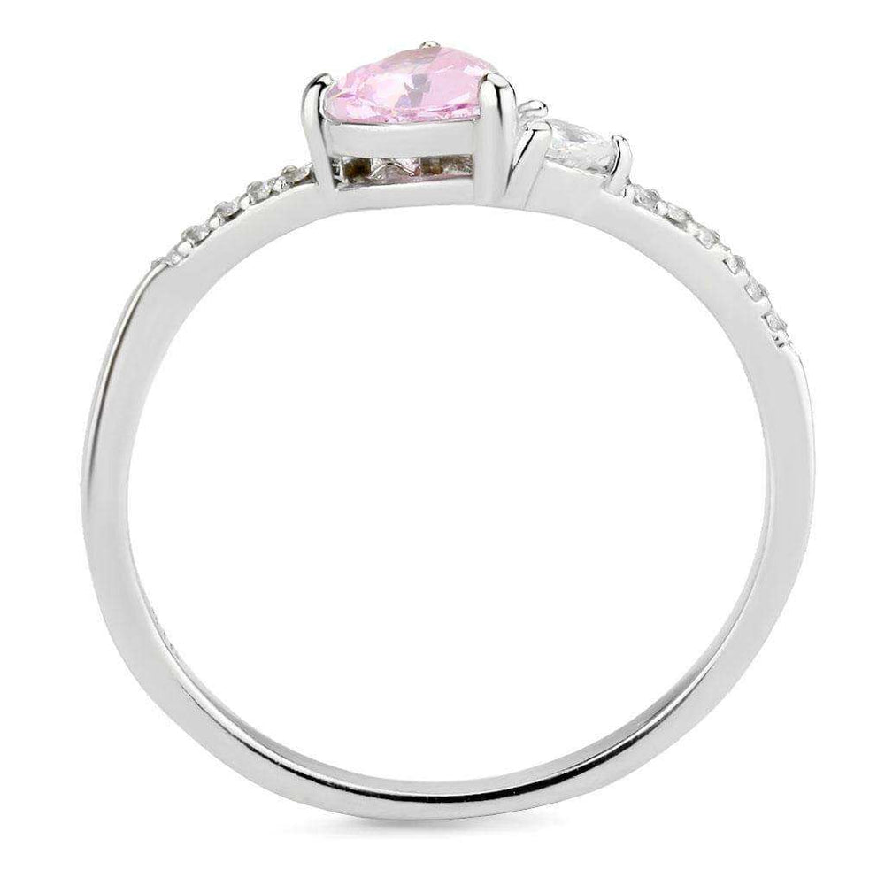 Alamode High polished (no plating) Stainless Steel Ring with AAA Grade CZ in Rose - Alamode - Flyclothing LLC