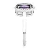 Alamode High polished (no plating) Stainless Steel Ring with AAA Grade CZ in Amethyst - Alamode - Flyclothing LLC