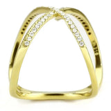 Alamode IP Gold(Ion Plating) Stainless Steel Ring with AAA Grade CZ in Clear - Alamode - Flyclothing LLC