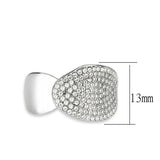 Alamode High polished (no plating) Stainless Steel Ring with AAA Grade CZ in Clear - Alamode - Flyclothing LLC