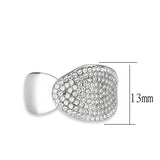 Alamode High polished (no plating) Stainless Steel Ring with AAA Grade CZ in Clear - Alamode