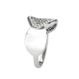 Alamode High polished (no plating) Stainless Steel Ring with AAA Grade CZ in Clear - Alamode