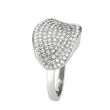 Alamode High polished (no plating) Stainless Steel Ring with AAA Grade CZ in Clear - Alamode