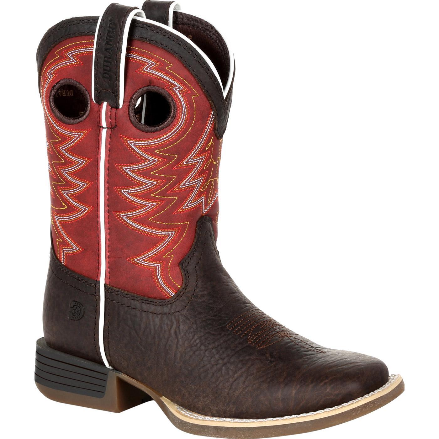 Durango® Lil' Rebel Pro™ Big Kid's Red Western Boot - Flyclothing LLC