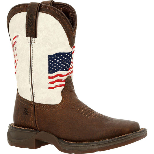 Lil' Rebel™ by Durango® Big Kids Distressed Flag Western Boot - Durango