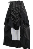 Daisy Corsets Black/Grey Stripe Adjustable High Low Skirt - Daisy Corsets