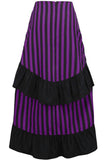 Daisy Corsets Black/Purple Stripe Adjustable High Low Skirt - Daisy Corsets