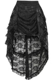 Daisy Corsets Black Lace Ruched Front High Low Lace Skirt - Daisy Corsets
