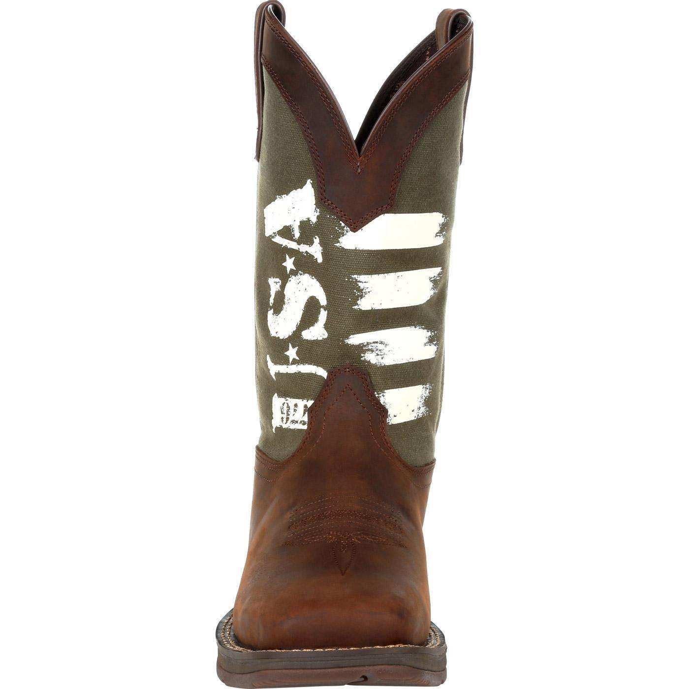 Rebel™ by Durango® Army Green USA Print Western Boot - Durango - Flyclothing LLC