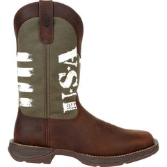 Rebel™ by Durango® Army Green USA Print Western Boot - Durango