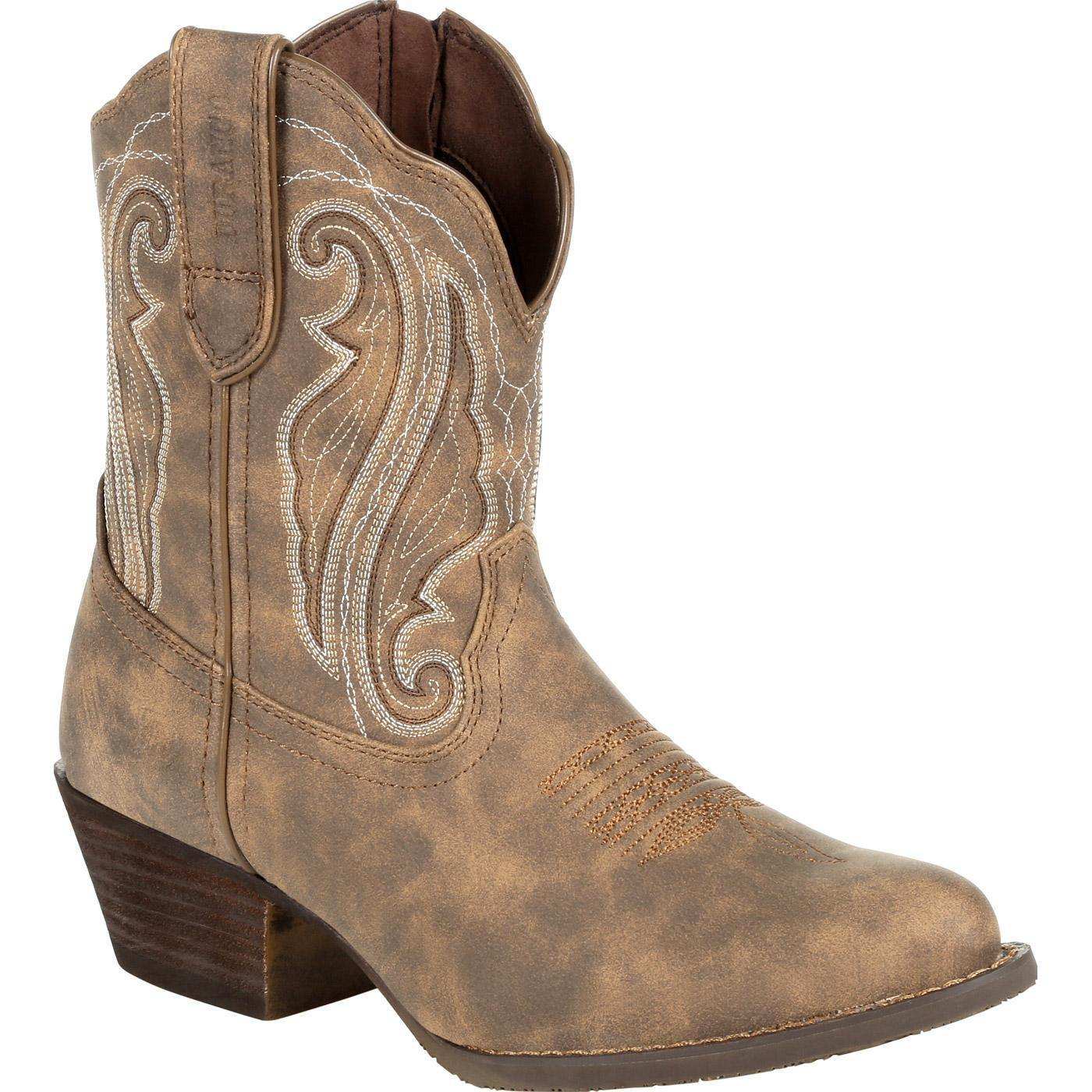 Crush™ by Durango® Women's Distressed Shortie Western Boot - Durango - Flyclothing LLC