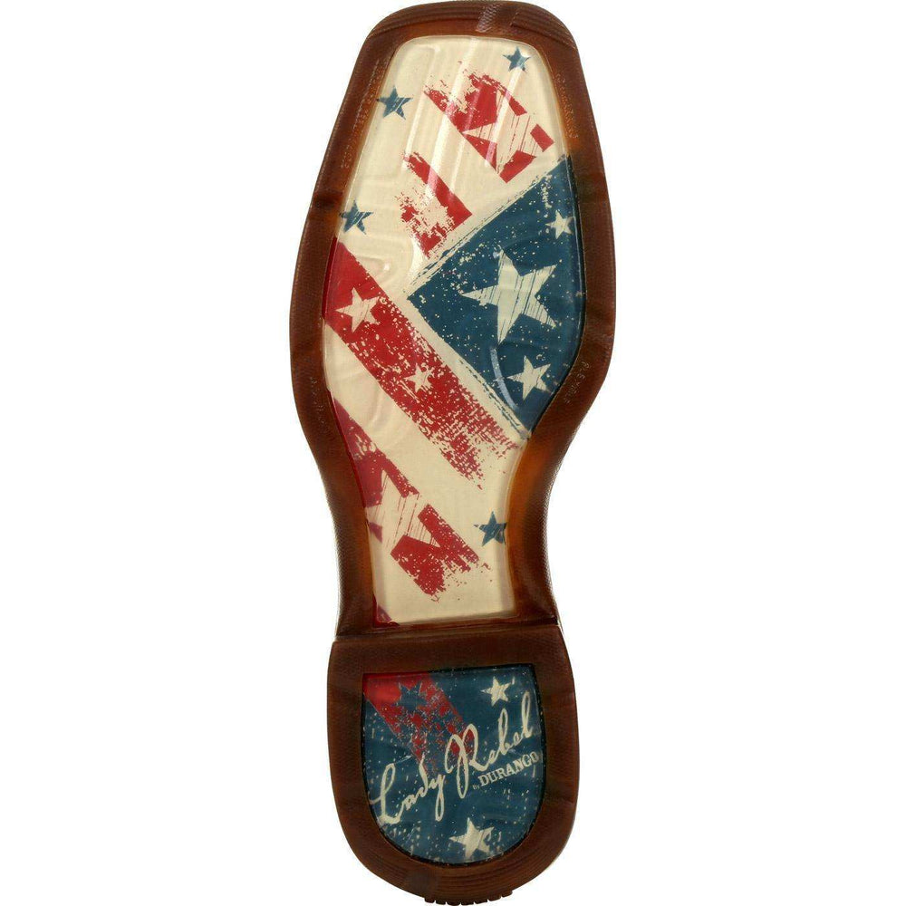 Lady Rebel™ by Durango® Women's Distressed Flag Embroidery Western Boot - Durango - Flyclothing LLC