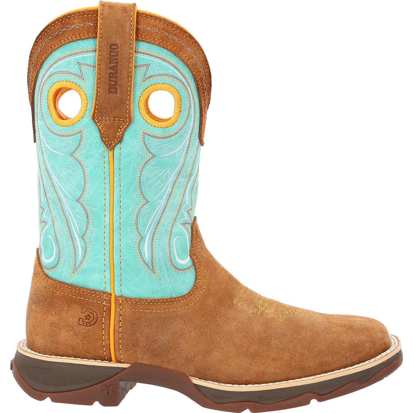 Lady Rebel™ by Durango® Women's Dusty Brown & Sky Blue Western Boot - Flyclothing LLC