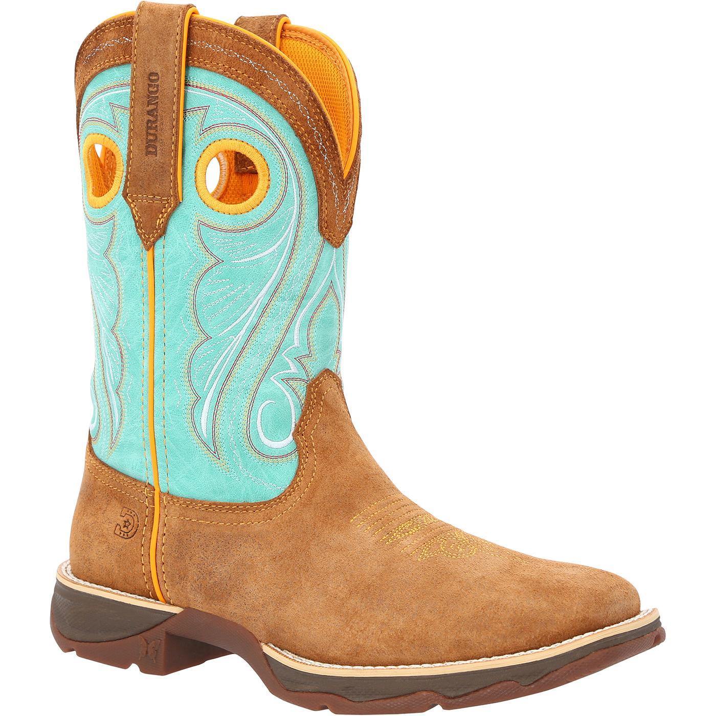 Lady Rebel™ by Durango® Women's Dusty Brown & Sky Blue Western Boot - Flyclothing LLC